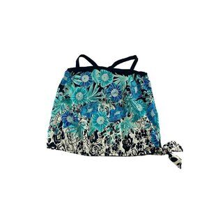 Maxine Of Hollywood Women's Blue Floral Tankini Top - 12